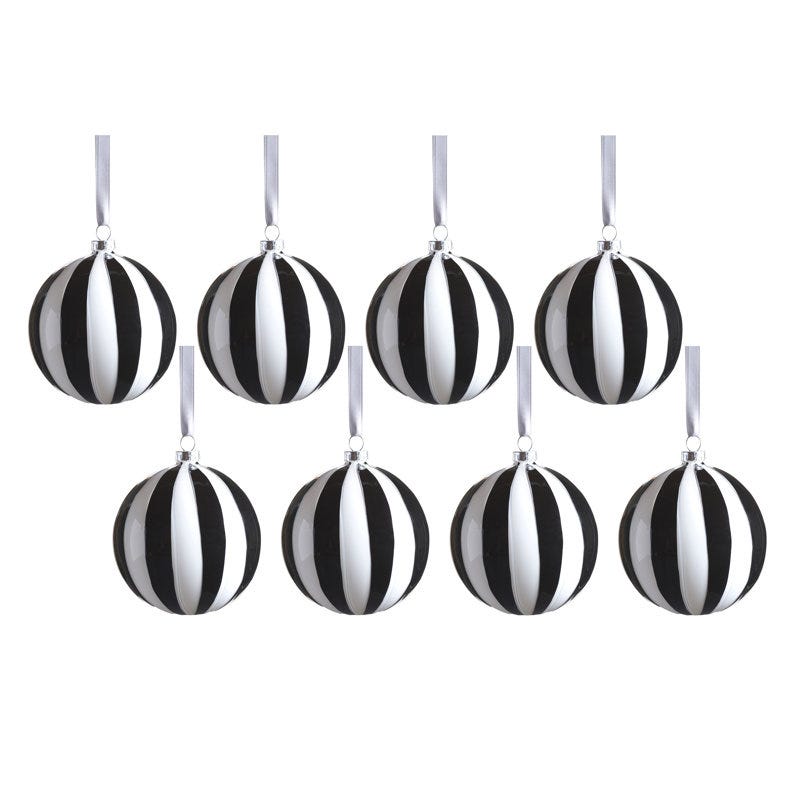 Monokrom stripe 8-delers glasspyntsett