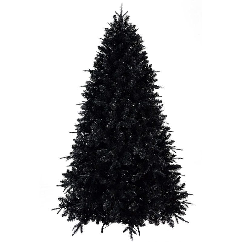 Forhåndsbelyst svart juletre