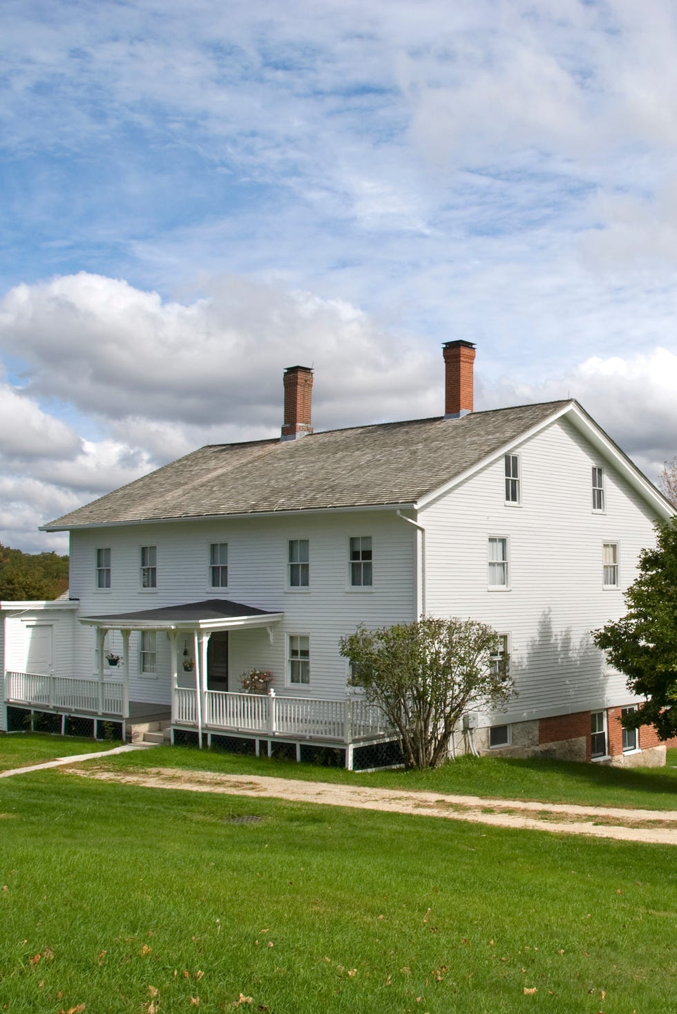 hvitt trehus i New England