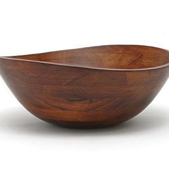 Cherry Finished Wavy Rim Serveringsskål