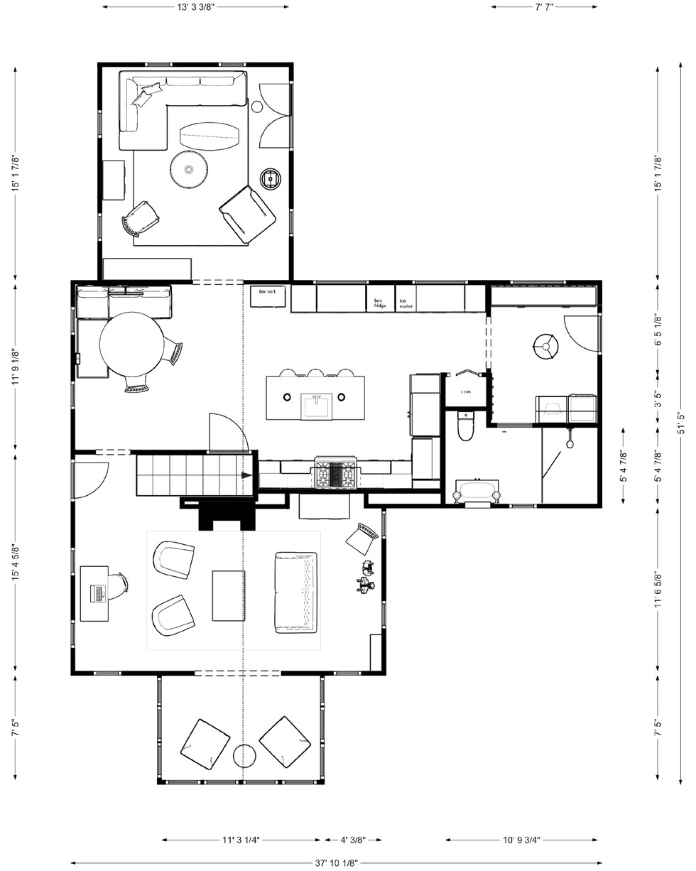 Arkitektonisk planløsning av et husoppsett