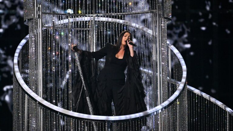 Eurovision besetningsmedlem traff med maling mens par prÃ¸ver Ã¥ forstyrre Israel -forestillingen