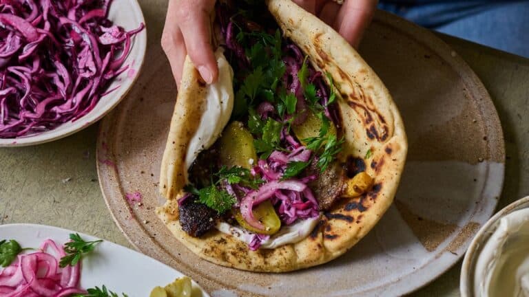 Natalia Rudins Shawarma Mushroom Flatbreads -oppskrift