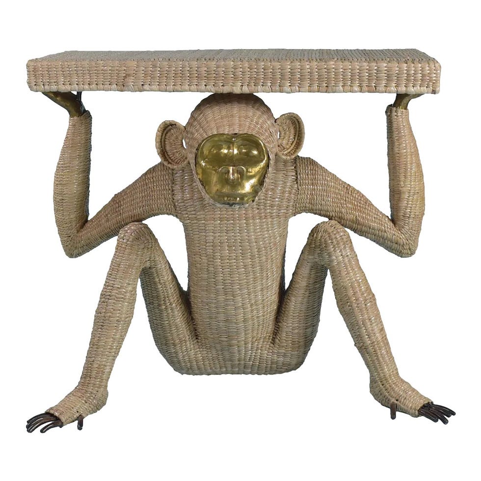 Monkey med messingmaske konsollbord av Mario Lopez Torres Monkey med messingmaske konsollbord av Mario Lopez Torres