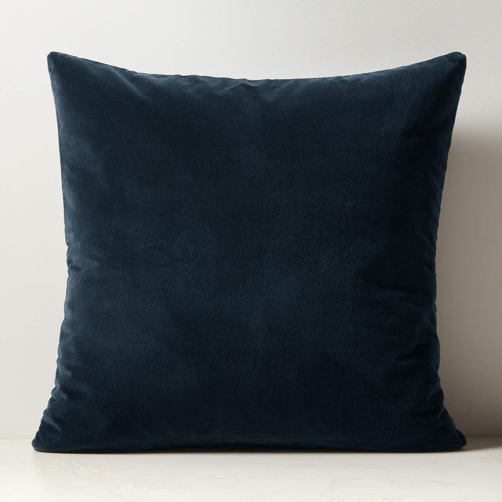 Vinette Blue Merino Wool and Velvet Throw Pillow