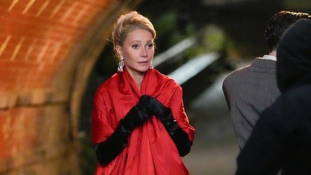 Gwyneth Paltrow på settet med Marty Supreme i New York