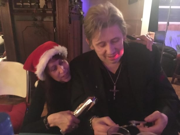 Shane MacGowan med sÃ¸steren Siobhan 
