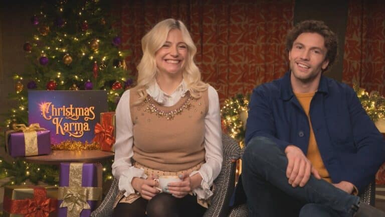 Christmas Karma Leo Suter og Pixie Lott omfavnet kaoset og moroa pÃ¥ settet