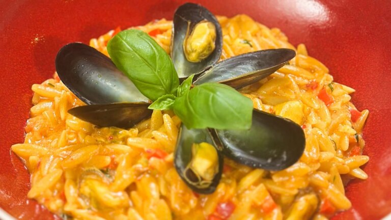 Nevens safran orzo med blÃ¥skjell nduja
    

