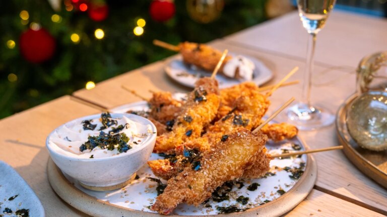 Eva Paus asiatiske jul: Panko reker med en yuzu mayo
    

