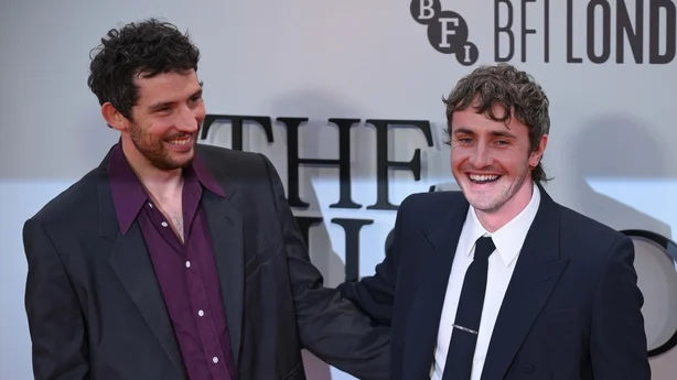 (LR) Josh O'Connor og Paul Mescal deltar pÃ¥ premieren av The History of Sound under den 69. BFI London Film Festival i Royal Festival Hall i London 18. oktober 2025