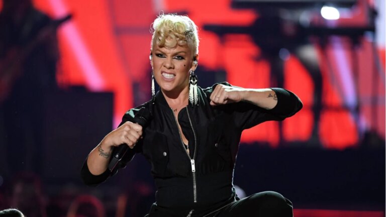 Singer Pink ringer inn nyttÃ¥r fra sykehussengen etter operasjonen
    

