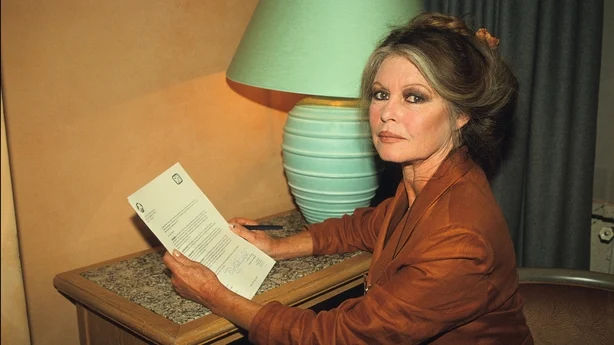 Brigitte Bardot aksjonerte mot dyrefangst i Frankrike 14. september 1991