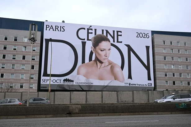 Billboard-bilde av den kanadiske sangeren Celine Dion