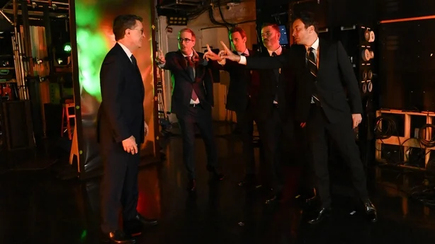 Stephen Colbert, John Oliver, Seth Meyers, Jimmy Kimmel og Jimmy Fallon i CBS-serien The Late Show med Stephen Colbert. (Foto av Scott Kowalchyk/CBS via Getty Images)