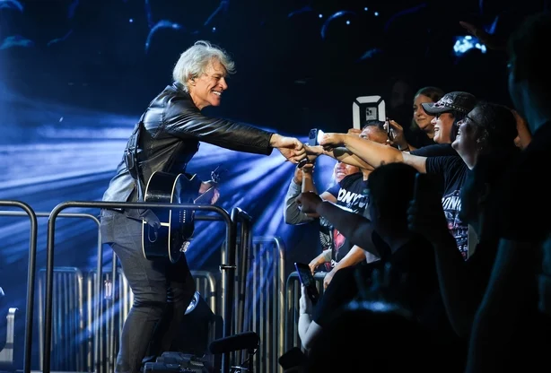 NEW YORK, NEW YORK – 21. JULI: (Eksklusiv dekning) Jon Bon Jovi opptrer på scenen under Bon Jovis Forever Tour på Madison Square Garden 21. juli 2026 i New York City. (Foto av Kevin Mazur/Getty Images for Bon Jovi)