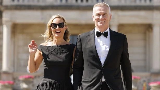 Kathryn Thomas og Dáithí Ó Sé ved den offisielle lanseringen av Rose of Tralee International Festival i 2026 på St Helen's Hotel, Stillorgan, Dublin. Foto: Andres Poveda